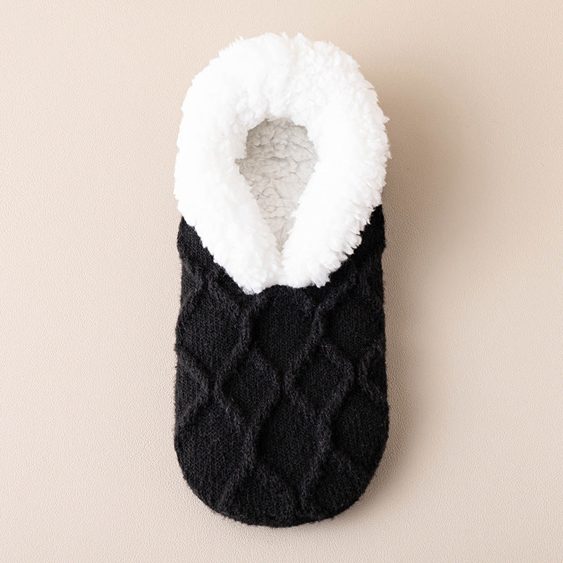 Winter Warm Short Cotton Slipper Socks Unisex Thicken Thermal Plush Home Floor Sock Soft Non-slip Grip Fuzzy Floor Fluffy Socks