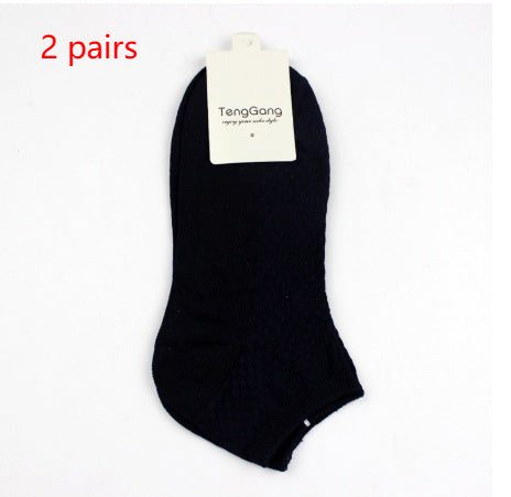 Bamboo Fiber Casual Men's Low Cut Short Four Seasons Socks