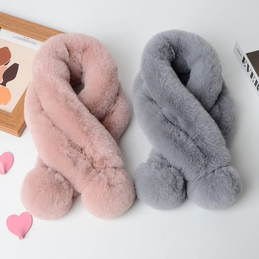 Imitate Rex Rabbit Fur Scarf Thickened Warm Plush