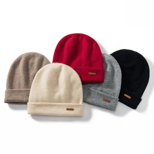 Double Layer Cashmere Knitted Hat Winter Fashion