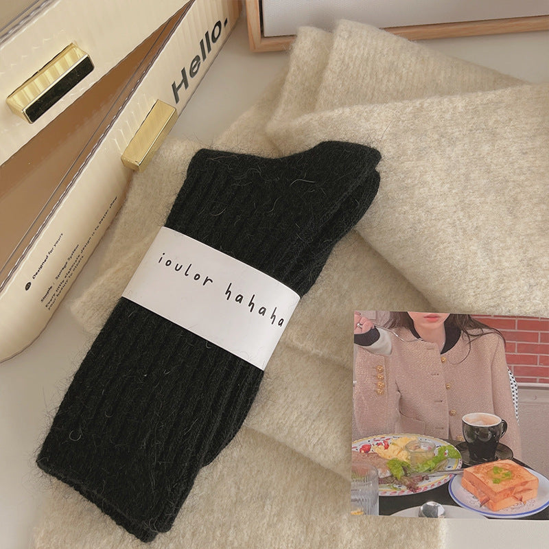 Female Winter Mid-calf Length Fleece-lined Extra Thick Thermal Socks