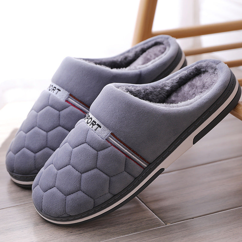 Men's Cotton Slippers Plus-sized Home Warm Platform Plus