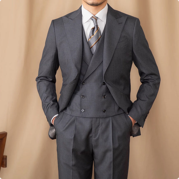 Suit Three-piece Suit Business Pure Color Wool