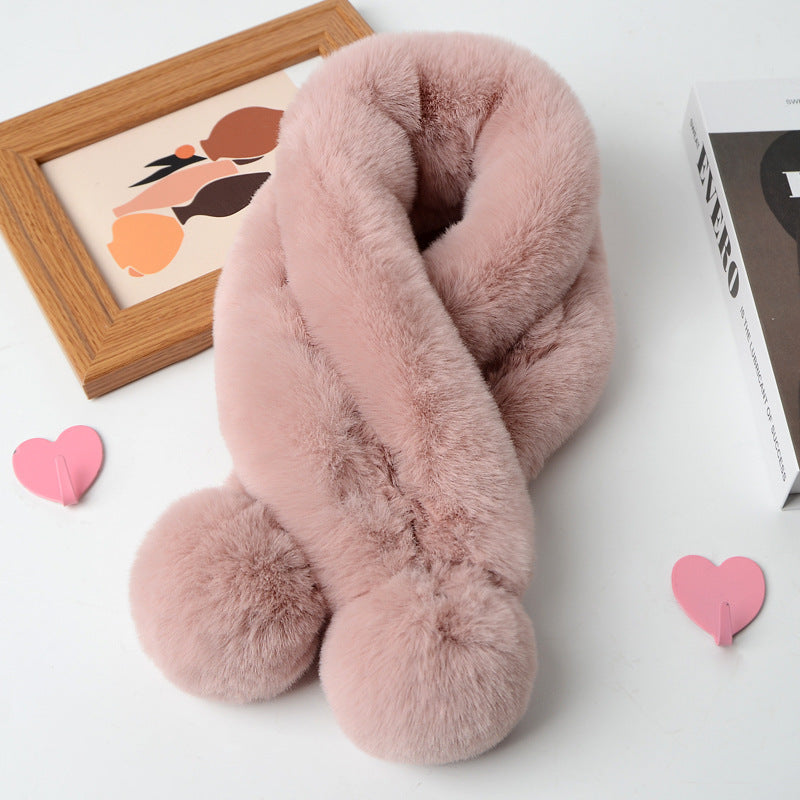 Imitate Rex Rabbit Fur Scarf Thickened Warm Plush