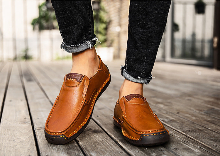 Men's Outdoor Casual Handmade Flat Leather Shoes