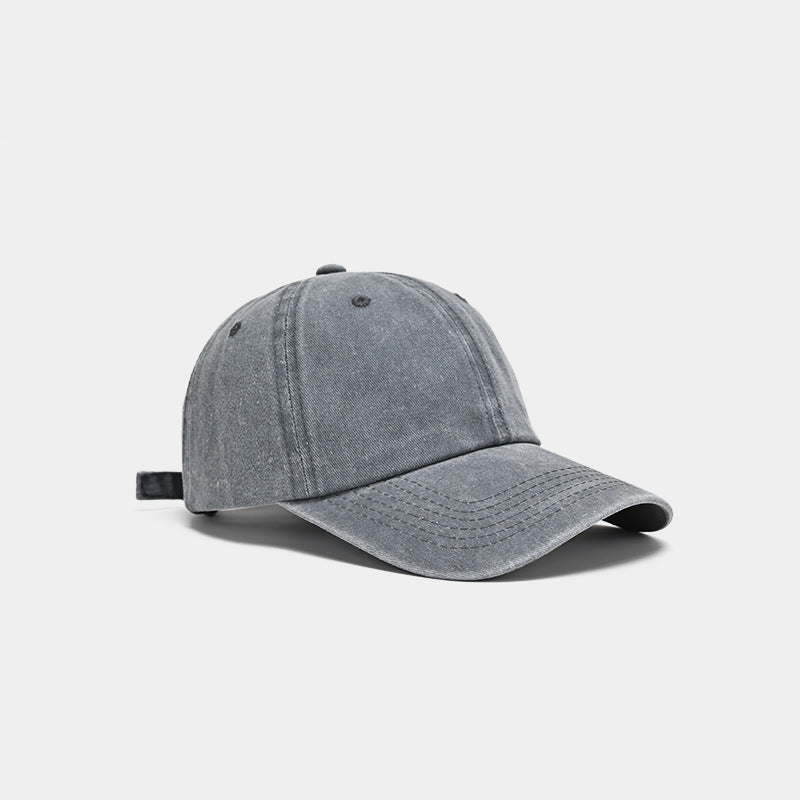 Washed Baseball Denim Letters Embroidered Peaked Cap