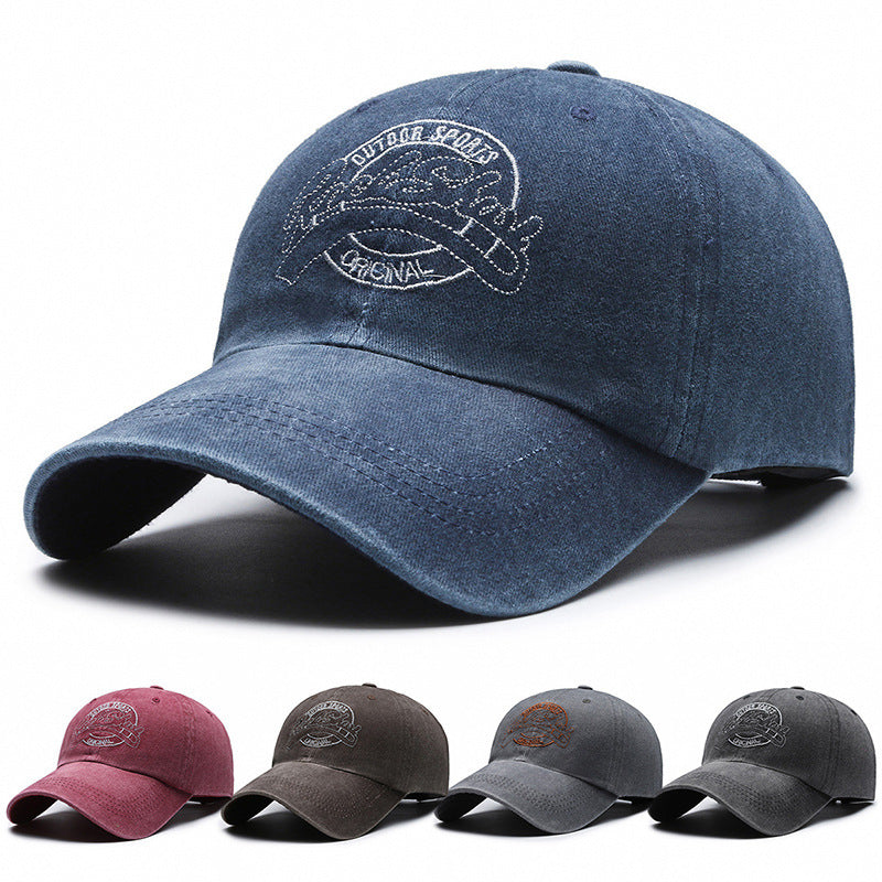 All-match Washed Denim Baseball Cap Distressed Hat Outdoor