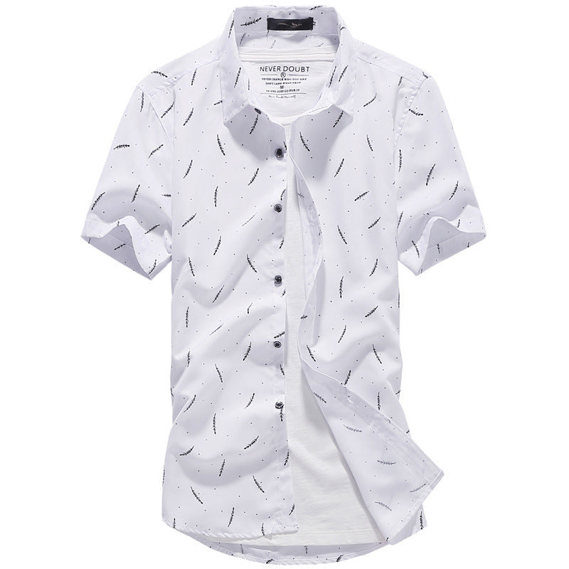 Men's Short-sleeved Shirt Korean-style Slim Fit