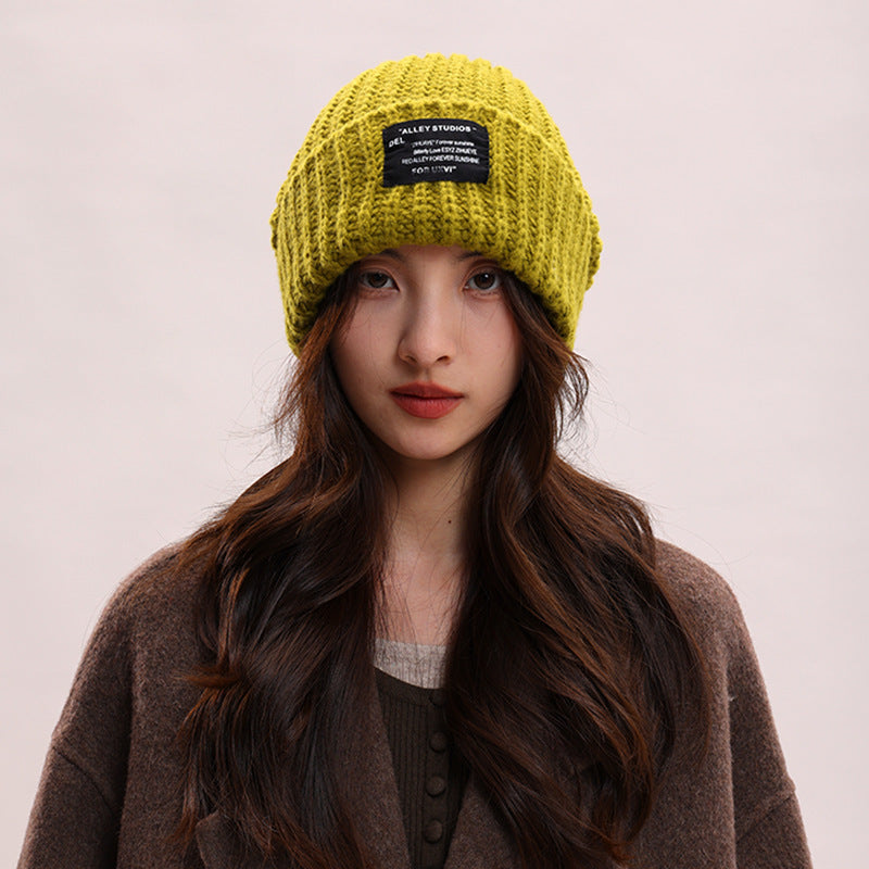 Knitted Hat Winter Warm Pile Heap Cap Men