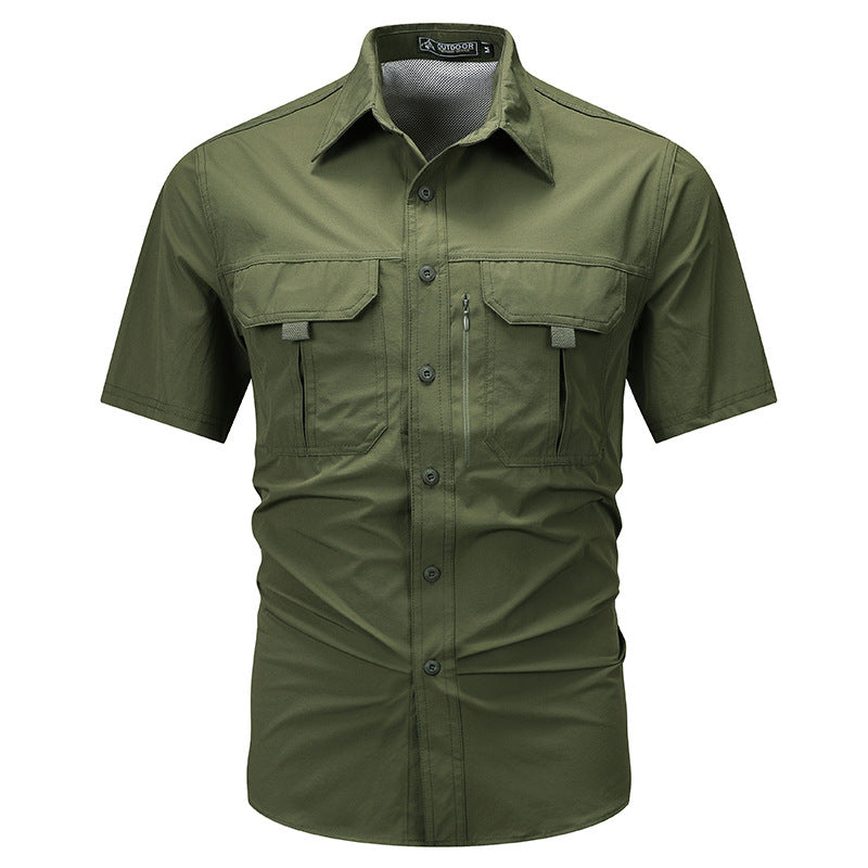 Summer Outdoor Leisure Multi-pocket Workwear Short Sleeve