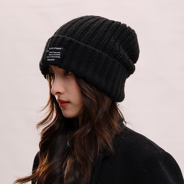 Knitted Hat Winter Warm Pile Heap Cap Men