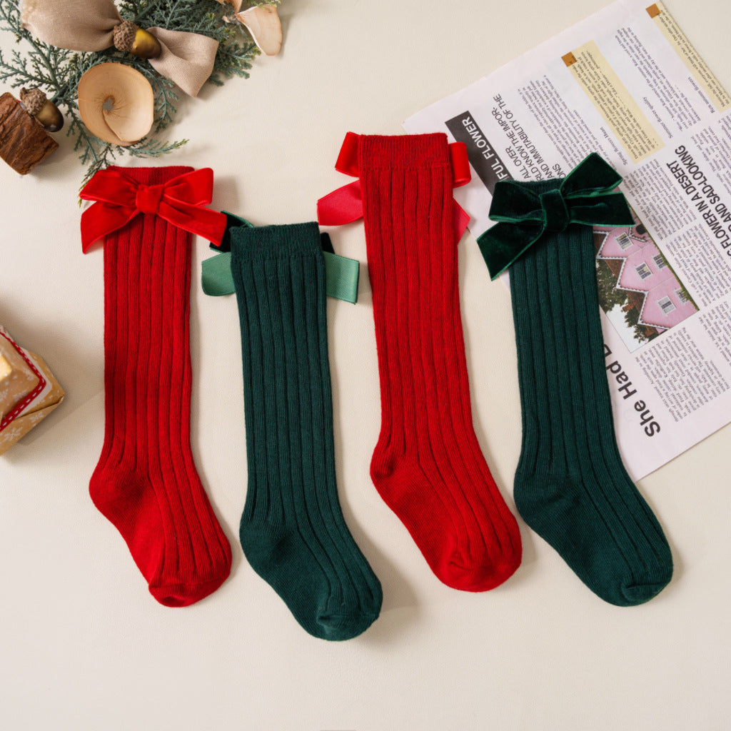 Baby Fashionable Bow All-match Tube Socks Trendy Socks Girl