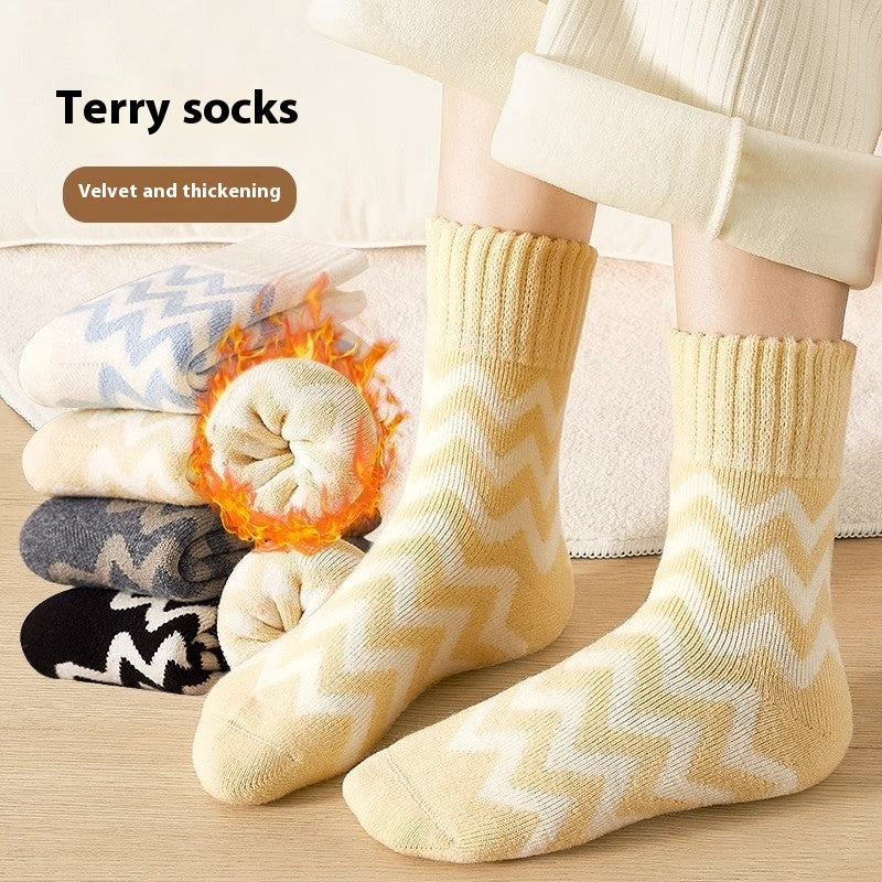 Thick Female Winter Fleece Lined Snow Warm Floor Socks