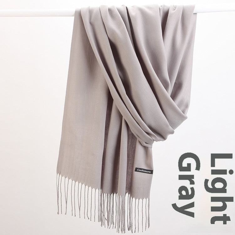 Pure Color Warm Keeping Scarf All-match Cashmere Shawl